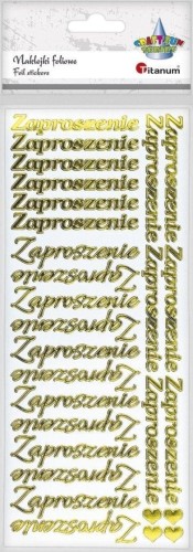 Naklejki foliowe napis Zaproszenie 28szt, Titanum