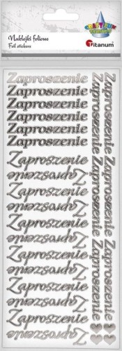Naklejki foliowe napis Zaproszenie 28szt, Titanum