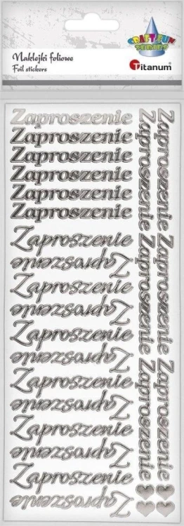 Naklejki foliowe napis Zaproszenie 28szt, Titanum