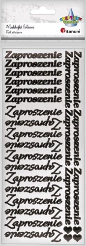 Naklejki foliowe napis Zaproszenie 28szt, Titanum