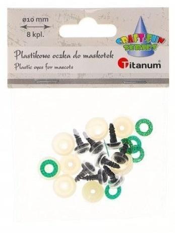 Oczy do maskotek plastikowe 10mm z mocowaniem 8szt