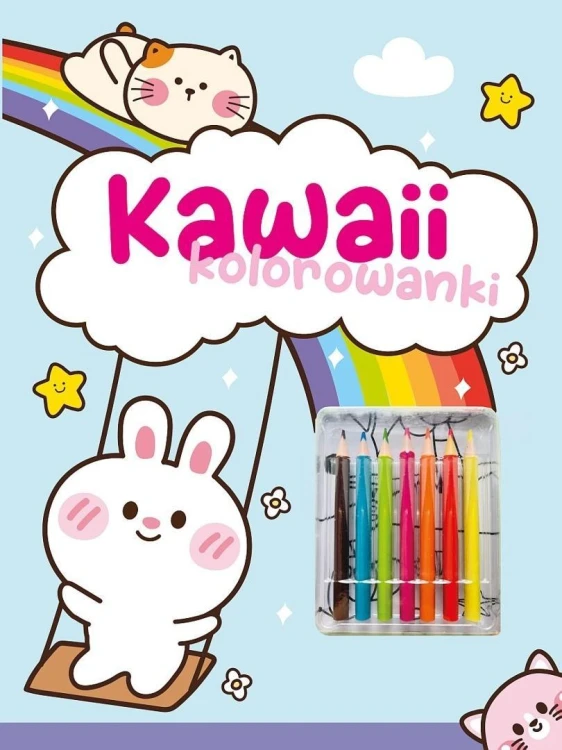 Kawaii kolorowanki niebieska, praca zbiorowa
