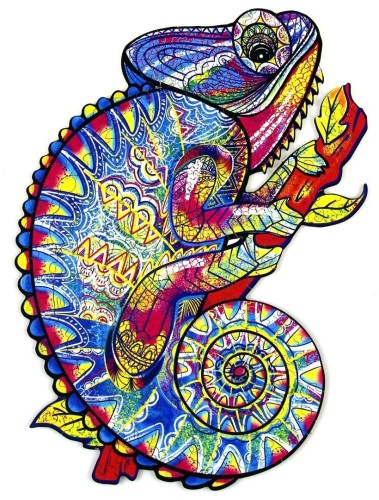 Puzzle 195 drewniane Kameleon, Recent Toys