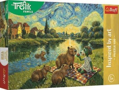 Puzzle 100 Karmiąc kapibary, Trefl