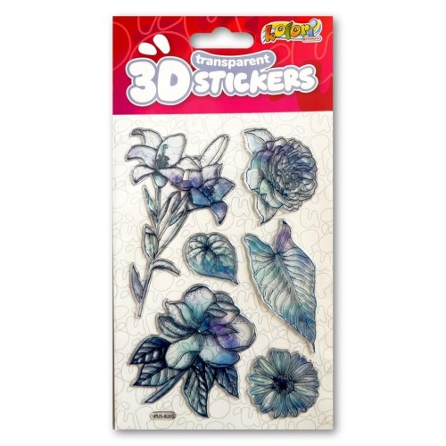 Naklejki 3D Transparent Lue Flowers, Penmate