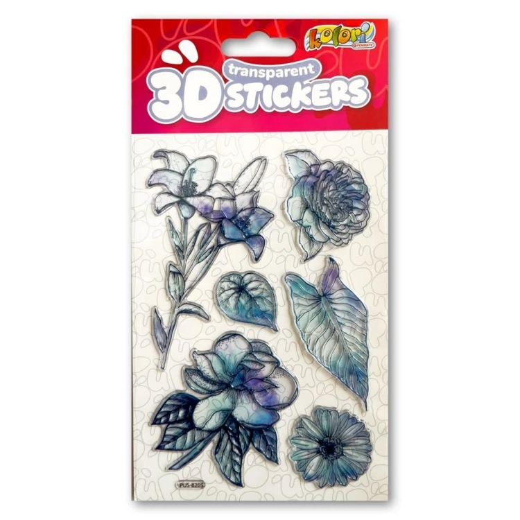 Naklejki 3D Transparent Lue Flowers, Penmate