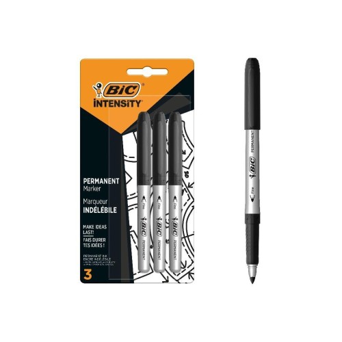 Marker czarny pernamentny 1,8mm 3szt BIC, BIC