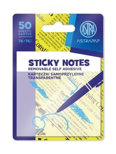 Karteczki samoprzylepne transparentne 75x75mm