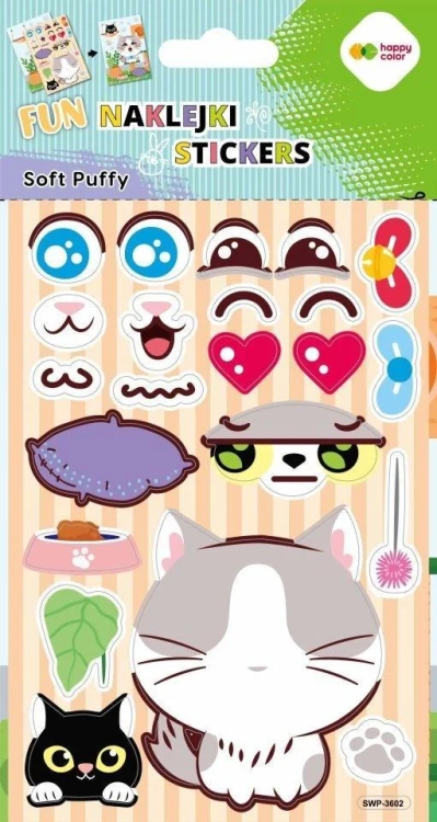 Naklejki 3D Soft Puffy Cat 110x205 HAPPY COLOR