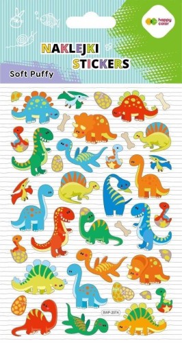 Naklejki 3D Soft Puffy Dino 110x205 HAPPY COLOR