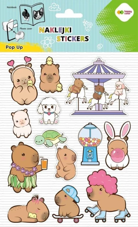 Naklejki 3D Pop Up Kapibara 146x240 HAPPY COLOR
