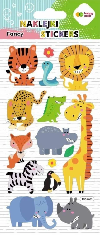 Naklejki 3D Fancy Wild Animals 90x210 HAPPY COLOR