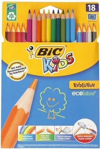 Kredki ołówkowe Kids Evolution 18 kolorów BIC, BIC
