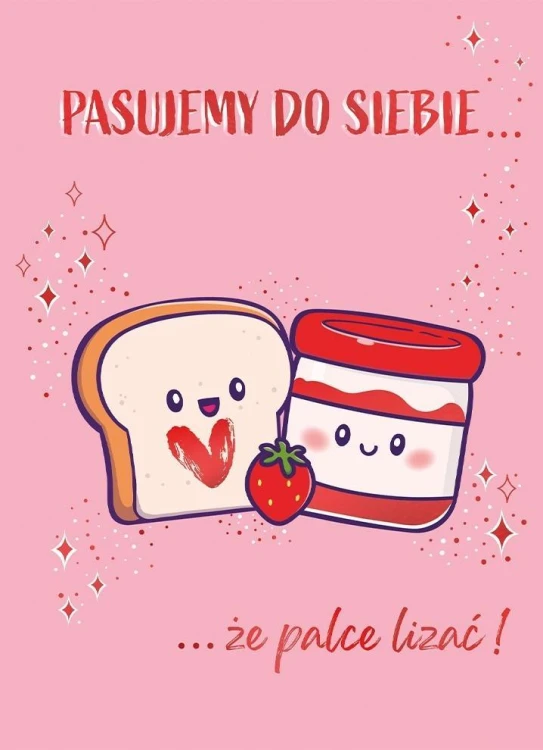 Karnet B6 Walentynki - Tost z dżemem