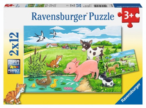 Puzzle 2x12 Baby Farm Animals, Ravensburger