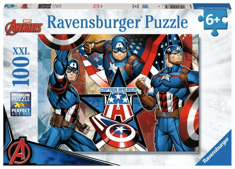 Puzzle 100 Marvel Captain America, Ravensburger