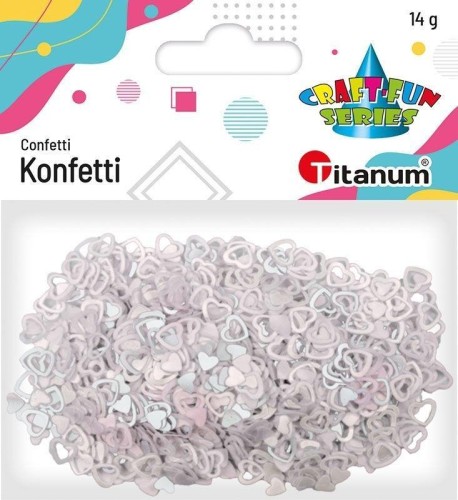 Konfetti Serca puste 7mm i pełne 5mm perłowe 14g