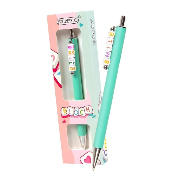Długopis Block z koralikami SMILE w etui zielony