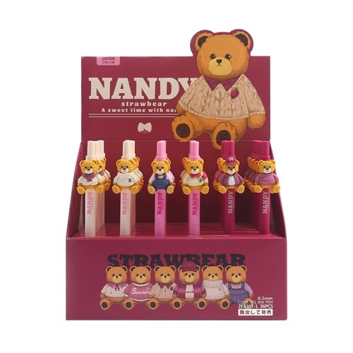 Długopis żelowy Nandy Strawbear (36szt), Cresco