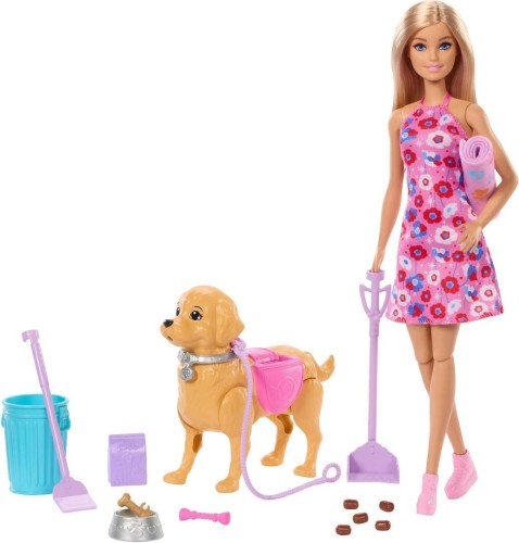 Barbie Spacer z pieskiem czyścioszkiem, Mattel