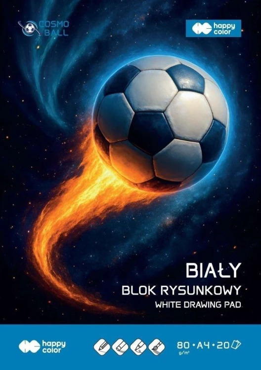 Blok rysunkowy biały A4/20K 80g HAPPY COLOR, GDD