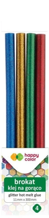 Klej do pistoletu na gorąco brokat 4sztHAPPY COLOR