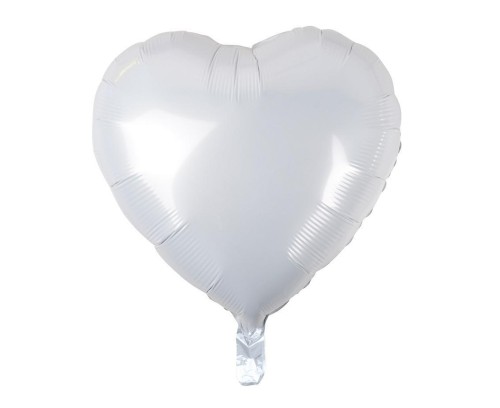 Balon foliowy serce białe 46cm 100szt