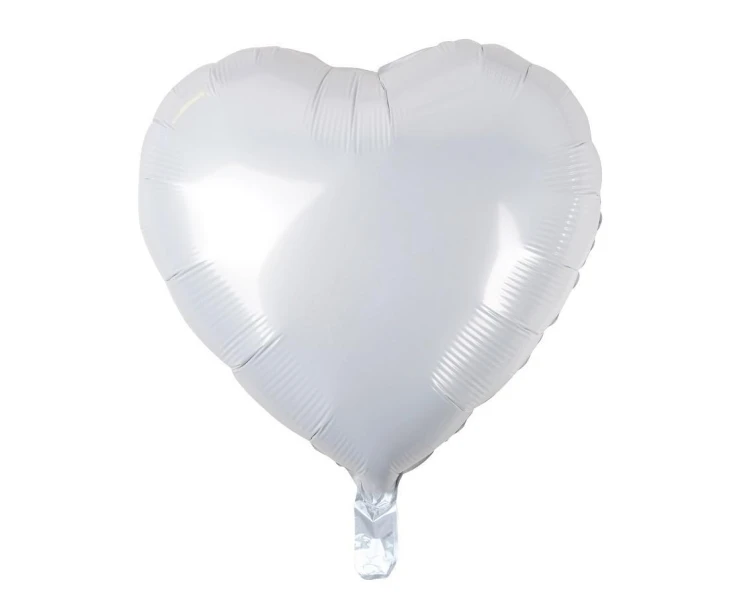 Balon foliowy serce białe 46cm 100szt