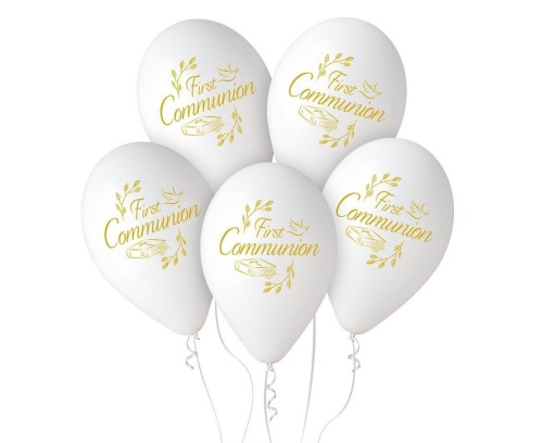 Balony pastel premium hel Komunia 32cm 5szt