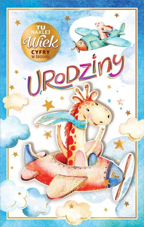 Kartka okolicznościowa Urodziny (wymienne cyfry)