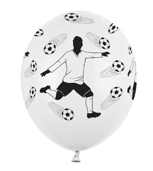 Balony Piłkarz i piłki White Pastel 30cm 6szt
