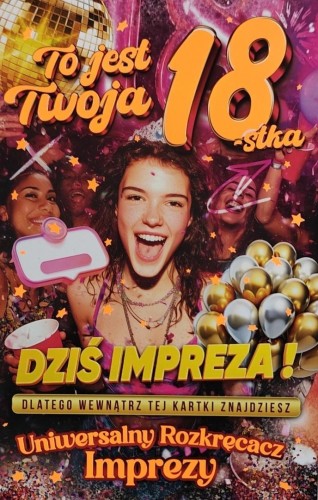 Karnet Urodziny 18 damskie