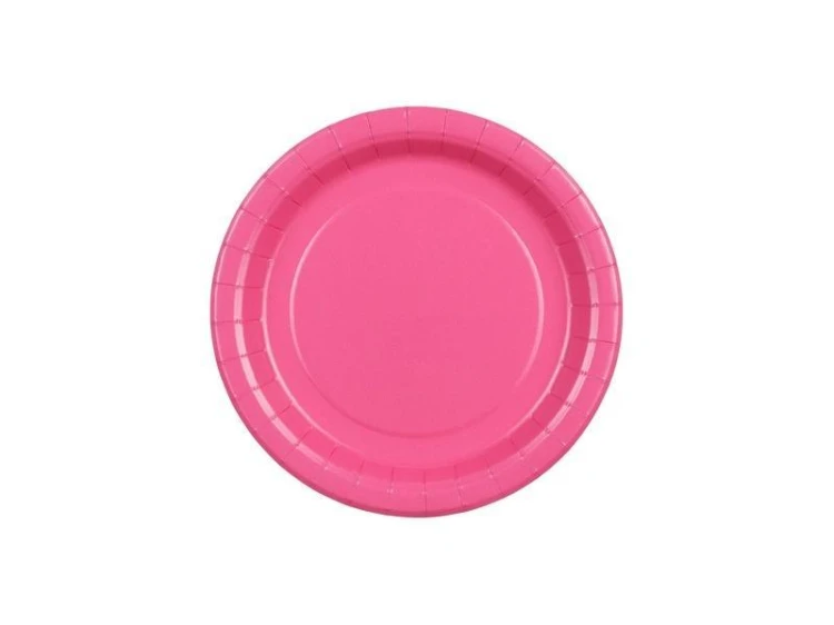Talerzyki papierowe ciemny różowy 18cm 6szt