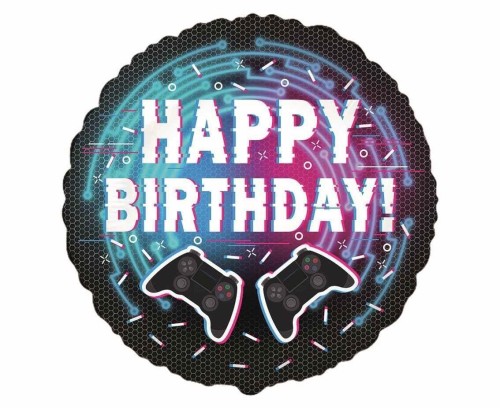 Balon foliowy Happy Birthday Kontroler 45cm