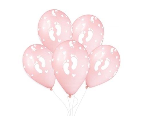 Balony Gemar stópki dziecięce pudrowe różowe 50szt