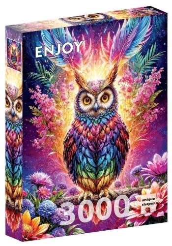 Puzzle 3000 Kolorowa sowa, Enjoy