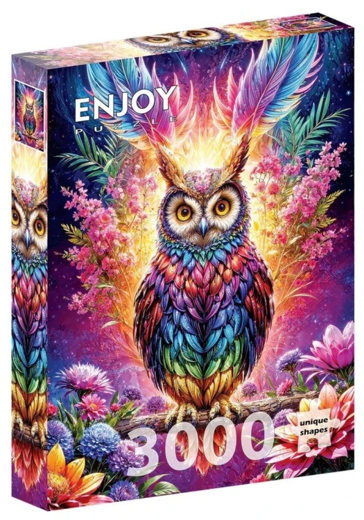 Puzzle 3000 Kolorowa sowa, Enjoy