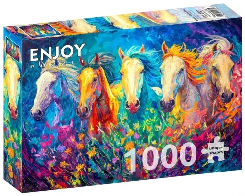 Puzzle 1000 Kolorowy galop, Enjoy