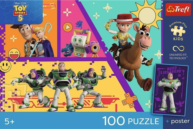 Puzzle 100 Toy Story 5 + plakat TREFL, Trefl