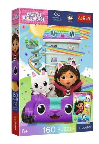 Puzzle 160 Koci Domek Gabi + plakat TREFL, Trefl