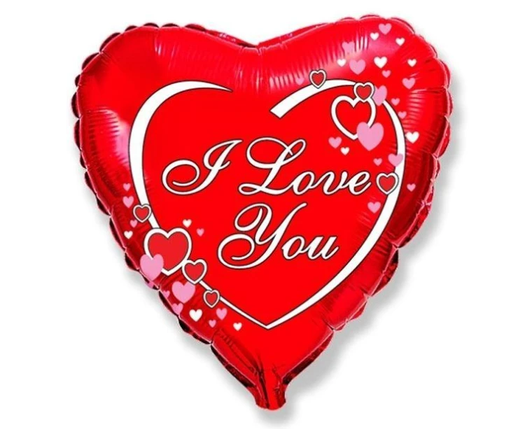 Balon Flexmetal foliowy I love you - red 46cm