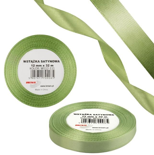 Wstążka satynowa 12mm/32m miętowy pastelowy