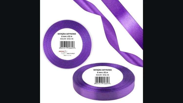 Wstążka satyn. 6mm/32m orchidea