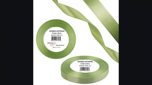 Wstążka satynowa 6mm/32m miętowy pastelowy