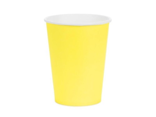 Kubeczki papierowe żółty 250ml 6szt