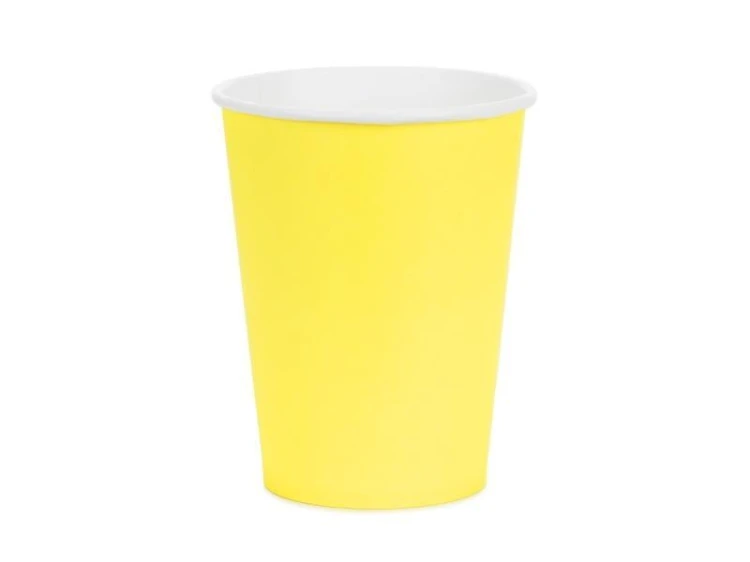 Kubeczki papierowe żółty 250ml 6szt