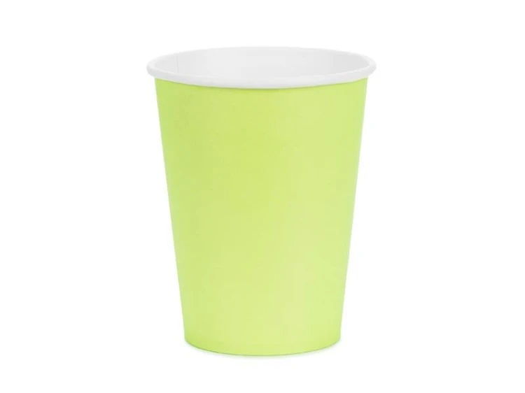 Kubeczki papierowe jasny zielony 250ml 6szt