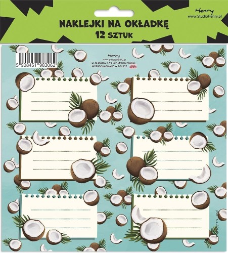 Naklejki na okładkę - Kokos (12szt), Henry