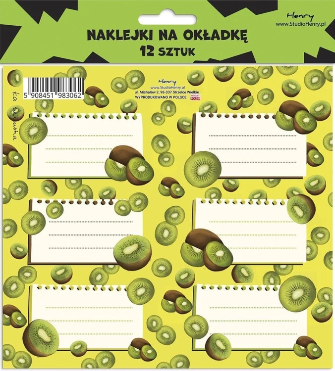 Naklejki na okładkę - Kiwi (12szt), Henry