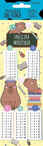 Zakładka edu-ściąga. Tabliczka mnożenia - Kapibary